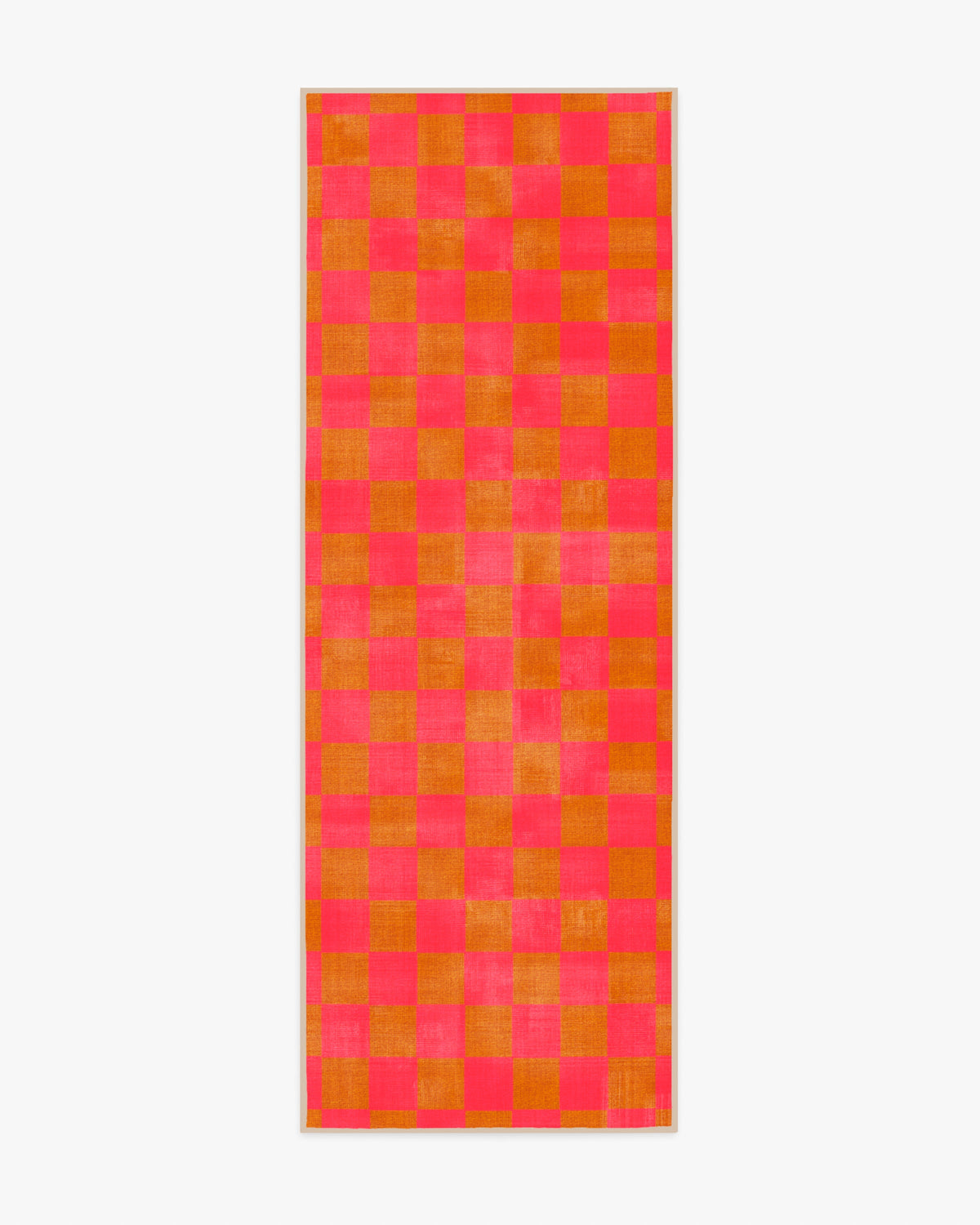 Nonnas Checkerboard — Halı, Mercan Butterscotch, RUNNER, beyaz zemin, 2x7