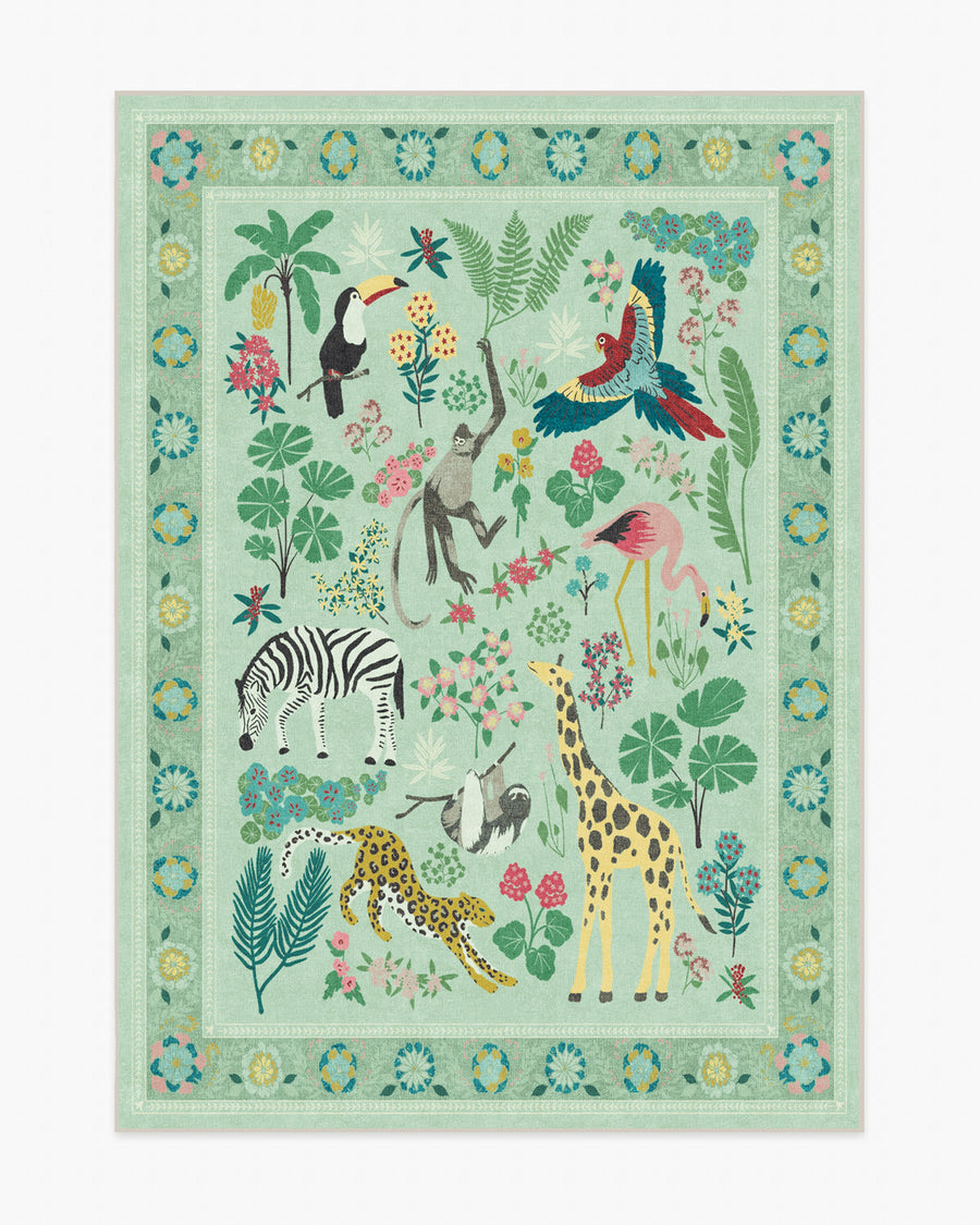 Jingle Jungle — Halı, Adaçayı, AREA, beyaz zemin, 5x7