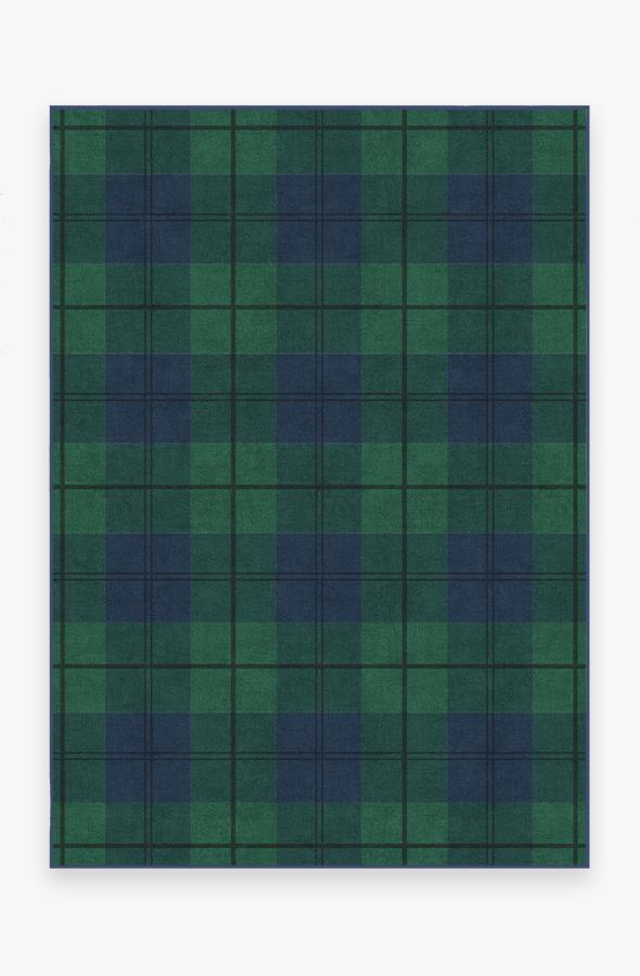 Buffalo Plaid — Halı, Plaid Yeşil ve Mavi, AREA, beyaz zemin, 5x7