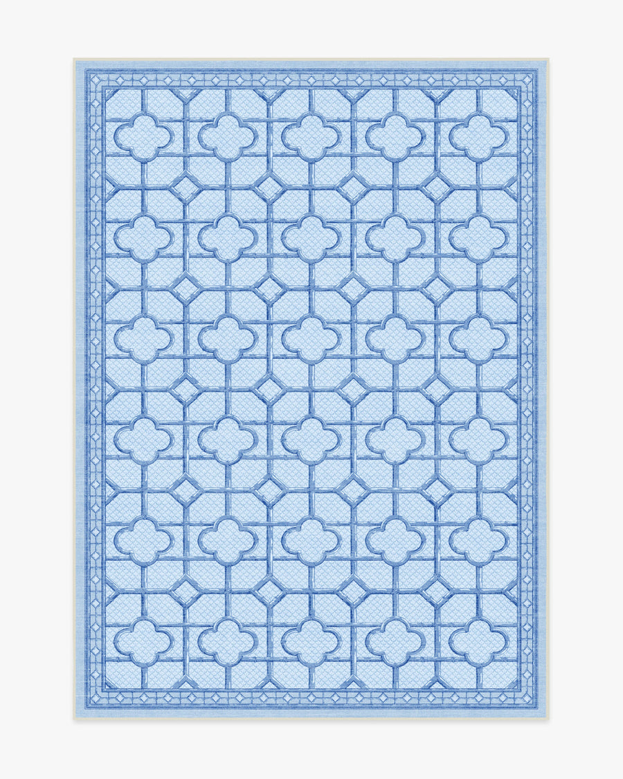 Shaded Bamboo — Halı, Mavi, AREA, beyaz zemin, 5x7