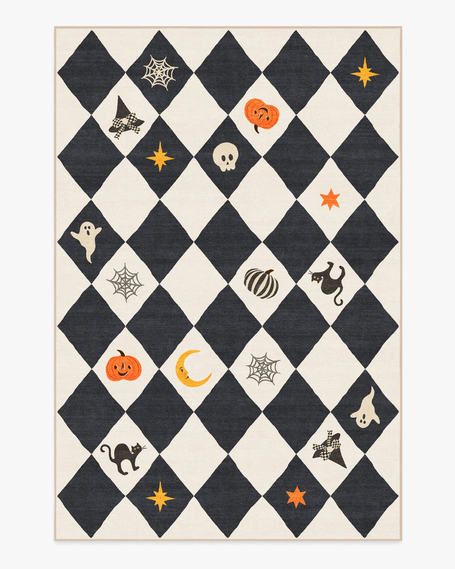 Halloween Harlequin — Halı, Fildişi Antrasit, AREA, beyaz zemin, 6x9
