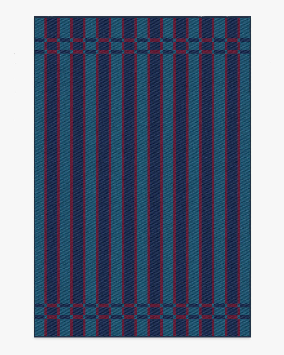 Helen Varsity Stripe — Halı, Turkuaz Lacivert, AREA, beyaz zemin, 6x9