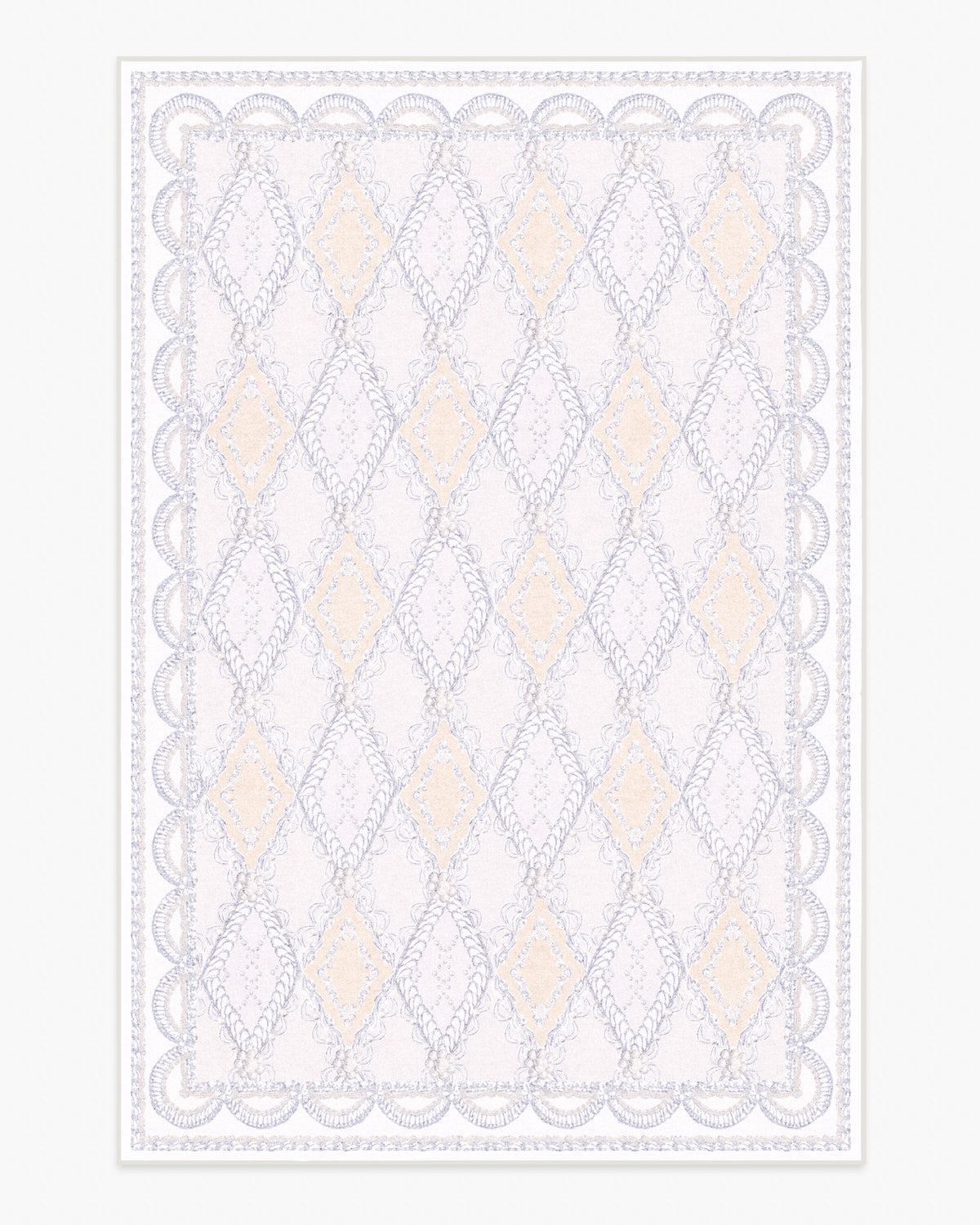 Happy Birthday Popo — Halı, Krem Gül, AREA, beyaz zemin, 6x9