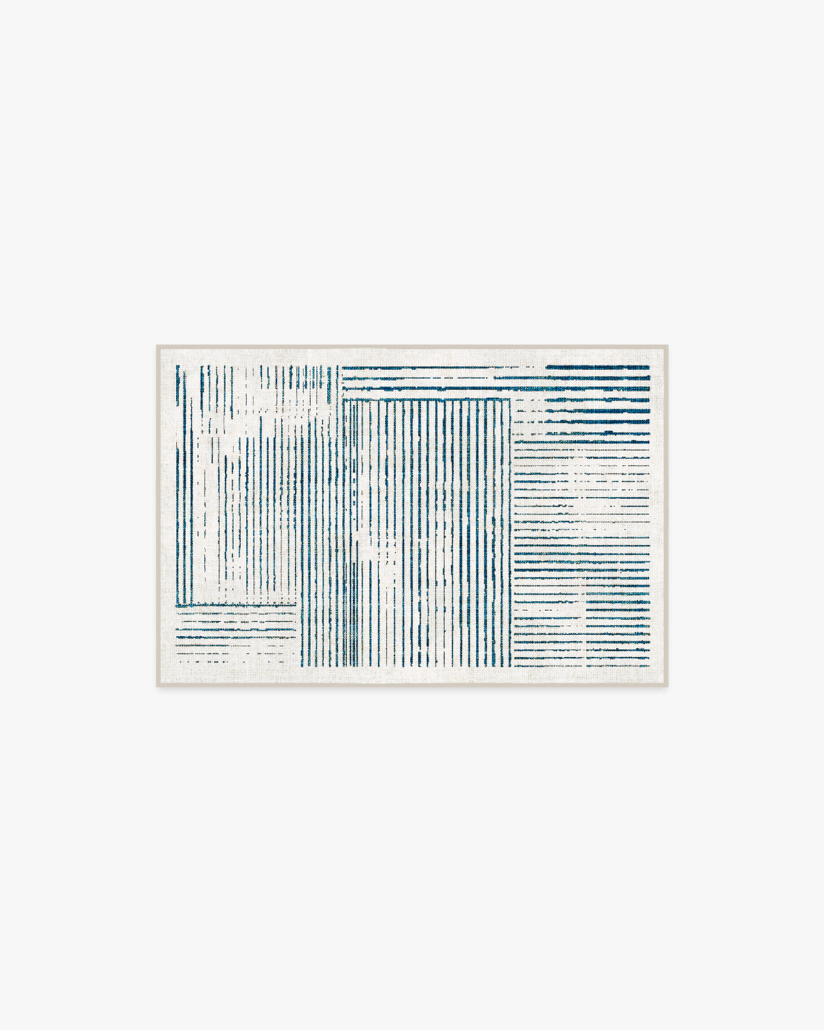 Linear Oasis — Halı, Fildişi ve Mavi, AREA, beyaz zemin, 2x3
