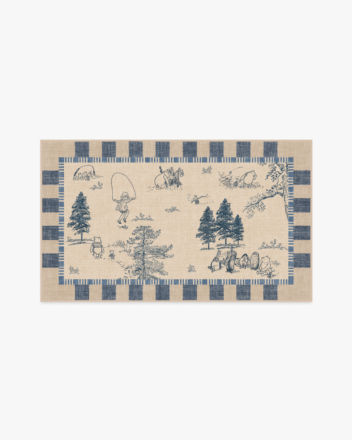Storybook Grove — Halı, Doğal ve Mavi, AREA, beyaz zemin, 3x5