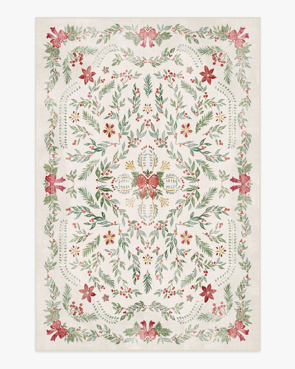 Deck The Halls — Halı, Krem Çok Renkli, AREA, beyaz zemin, 6x9