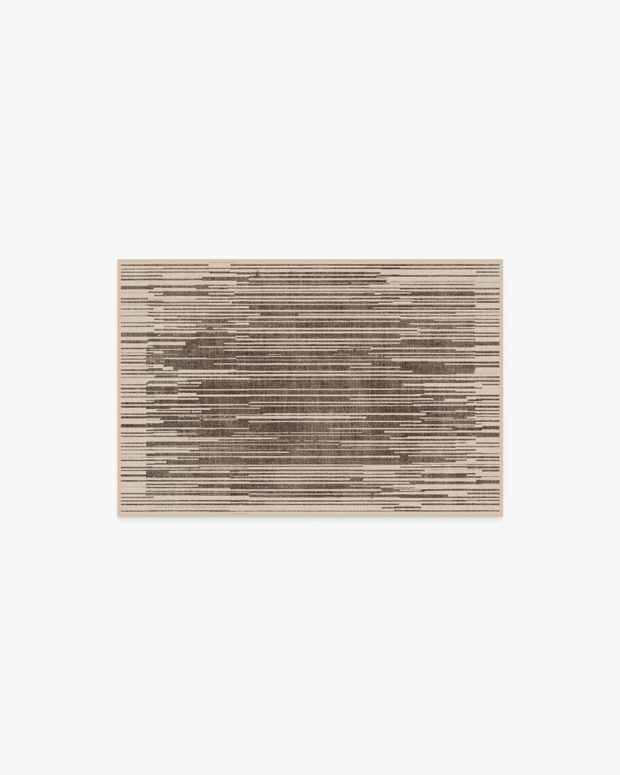 Striated Border — Halı, Kahverengi, AREA, beyaz zemin, 2x3