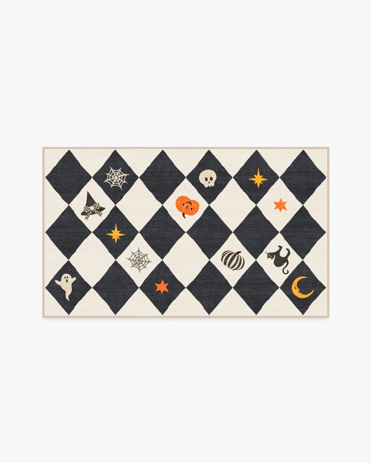 Halloween Harlequin — Halı, Fildişi Antrasit, AREA, beyaz zemin, 3x5