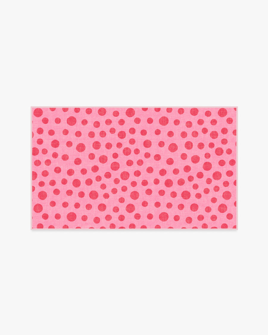Dancing Dots — Halı, Pembe Kırmızı, AREA, beyaz zemin, 3x5