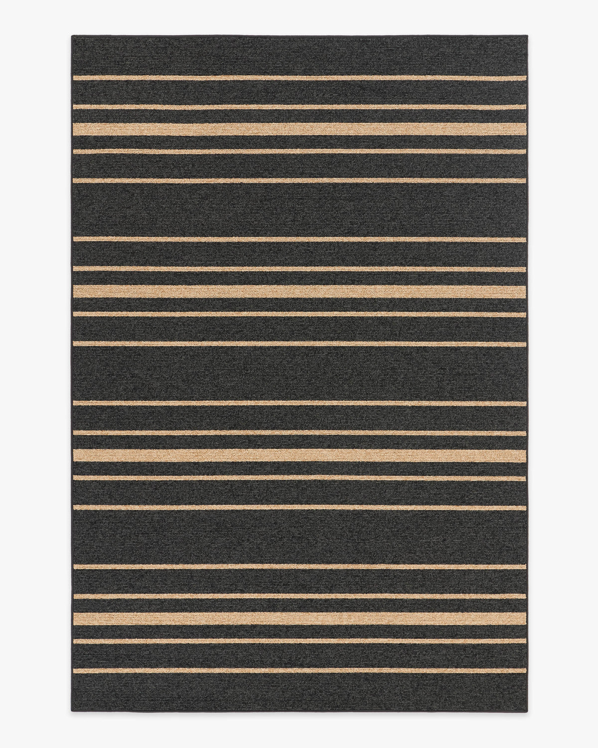 Arden Stripe Black Natural Performance Weave — Halı, Siyah, AREA, beyaz zemin, 6x9