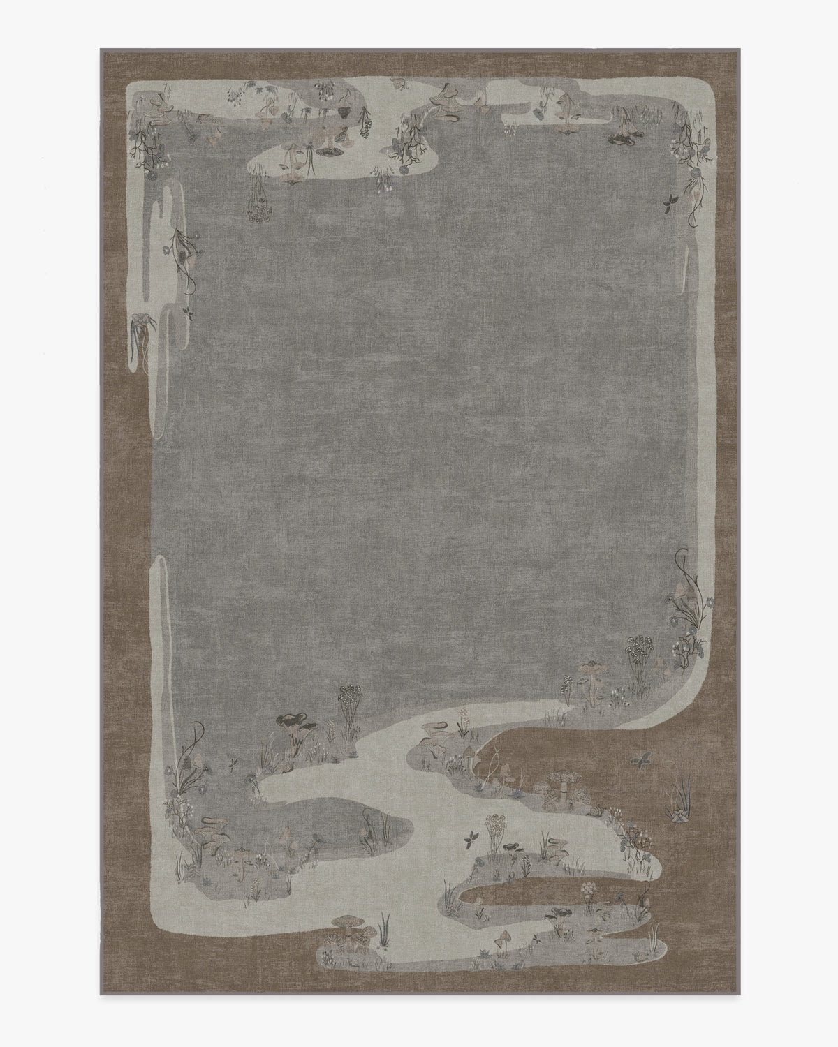 Mushroom Dream — Halı, Gri Vizon, AREA, beyaz zemin, 6x9