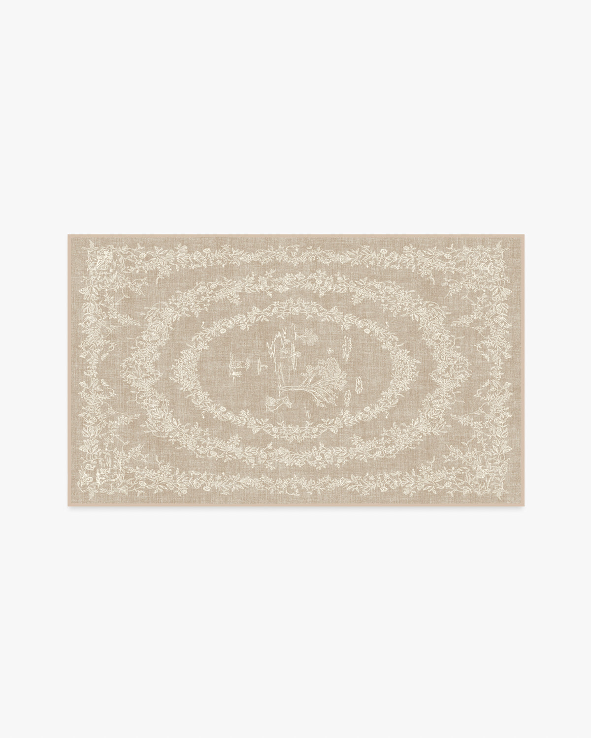 Bashful Bunny Toile — Halı, Doğal, AREA, beyaz zemin, 3x5