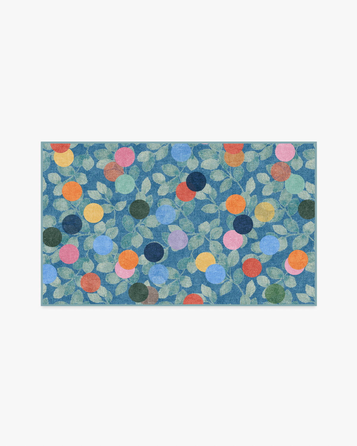 Botanical Whimsy Dots — Halı, Mavi, AREA, beyaz zemin, 3x5
