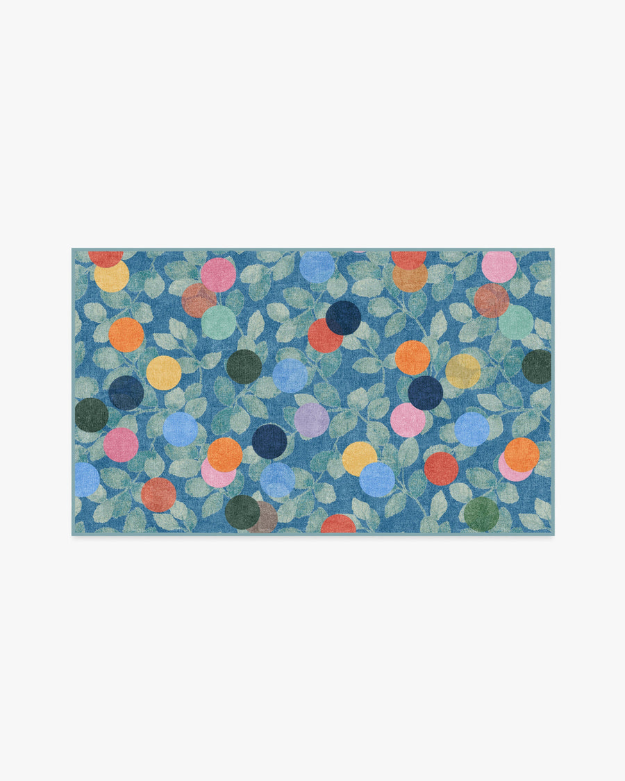 Botanical Whimsy Dots — Halı, Mavi, AREA, beyaz zemin, 3x5