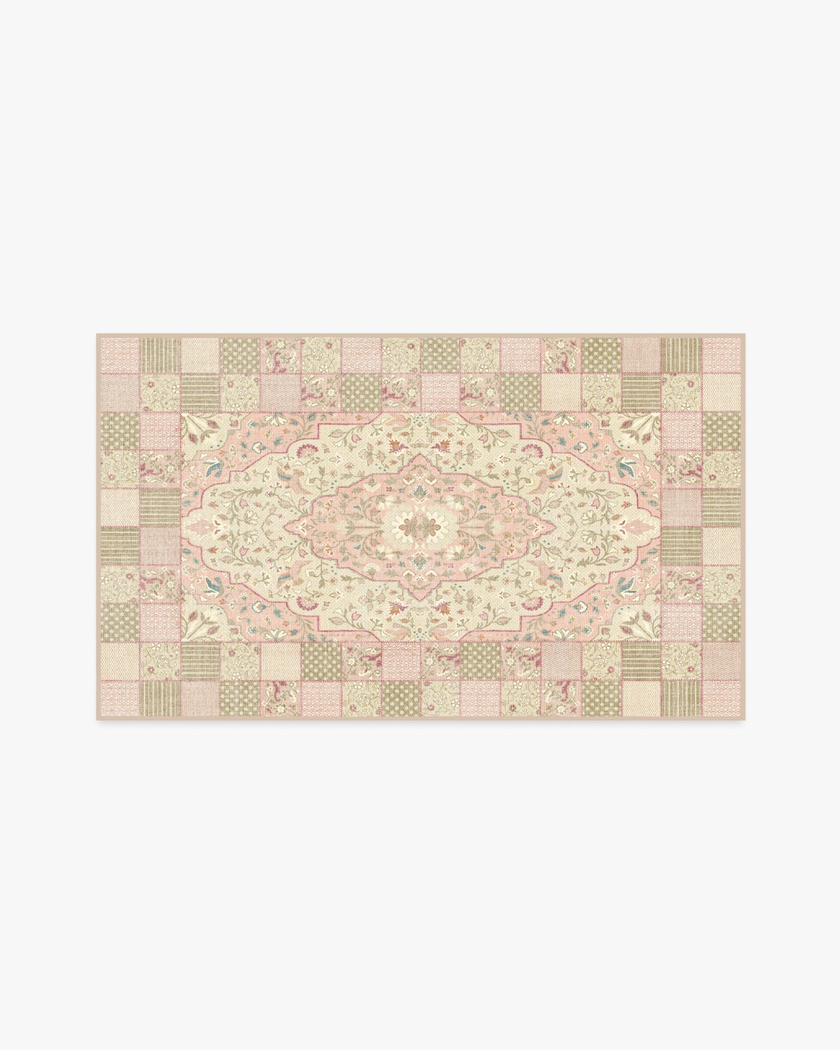 Playful Patchwork — Halı, Pembe, AREA, beyaz zemin, 3x5