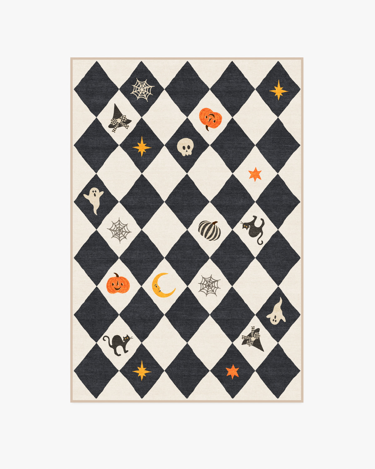 Halloween Harlequin — Halı, Fildişi Antrasit, AREA, beyaz zemin, 4x6