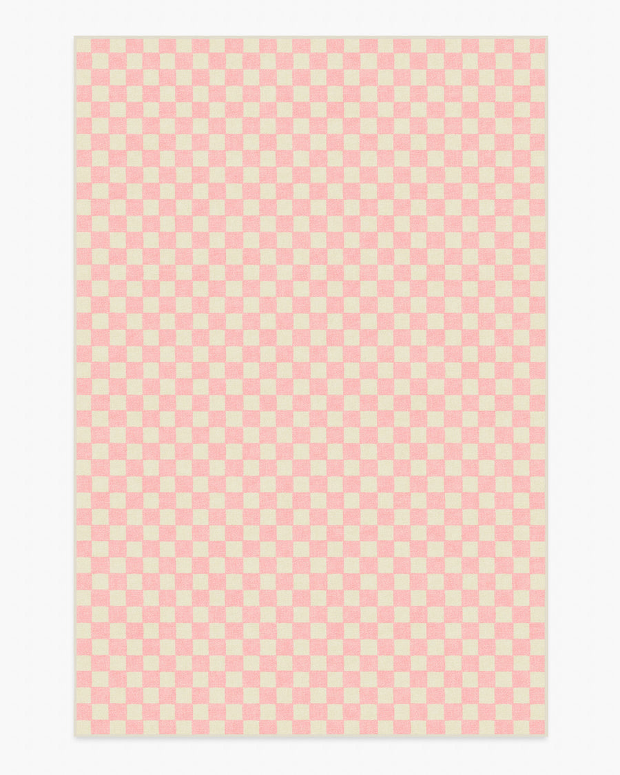 Lets Play Checkers — Halı, Pembe, AREA, beyaz zemin, 6x9