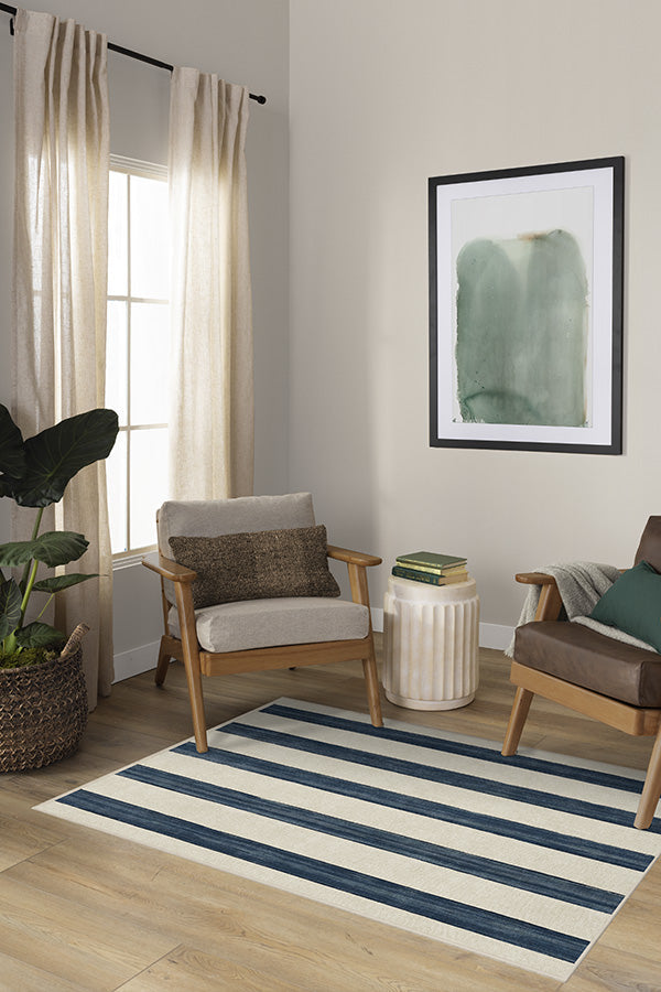 Sumi Sailor Stripe — Halı, Lacivert, AREA, yaşam alanı, 3x5