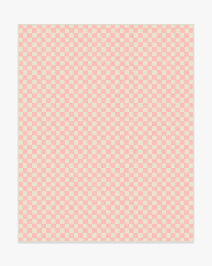Lets Play Checkers — Halı, Pembe, AREA, beyaz zemin, 8x10