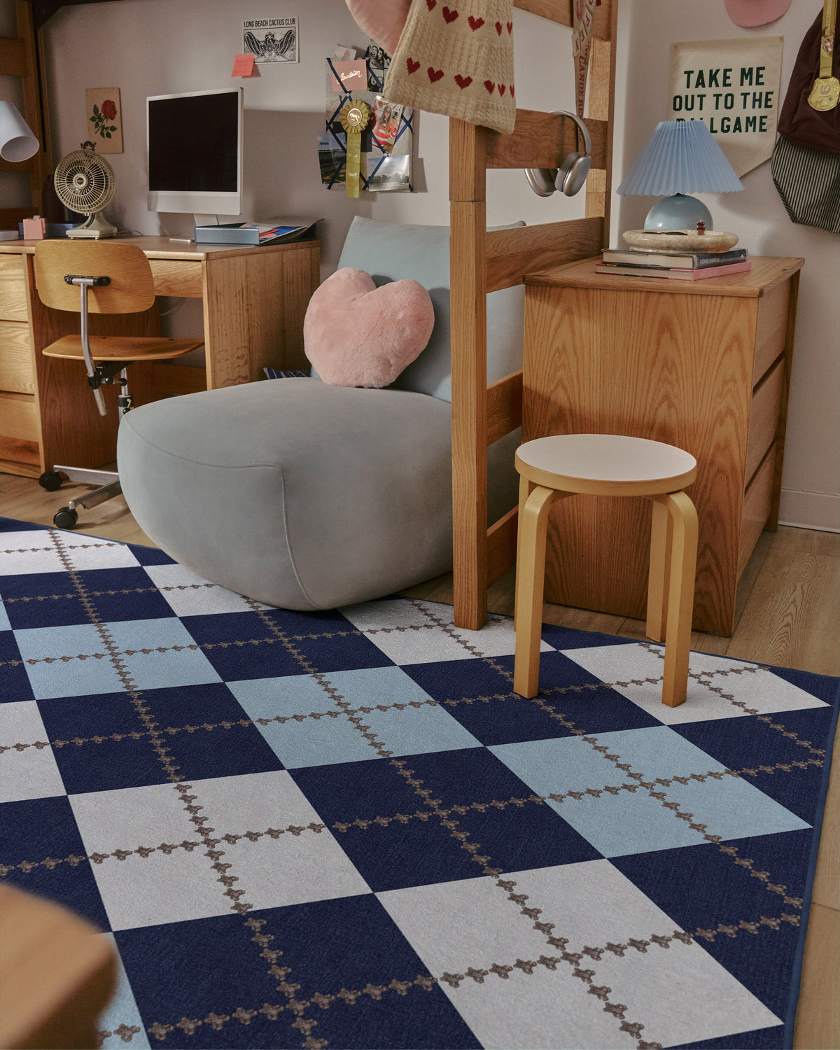 Teddy Bear Argyle — Halı, Lacivert Mavi, AREA, yaşam alanı, 6x9