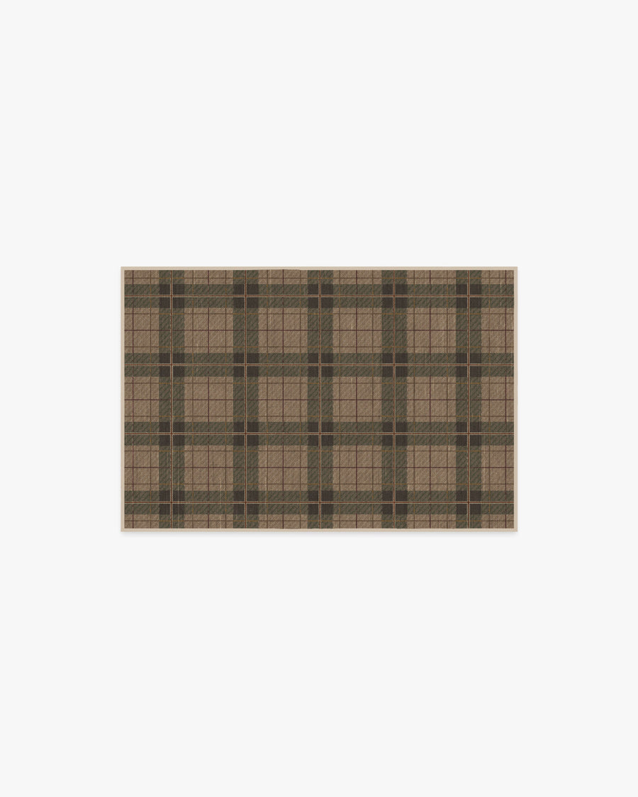 Alfie Plaid — Halı, Doğal Yeşil, AREA, beyaz zemin, 2x3