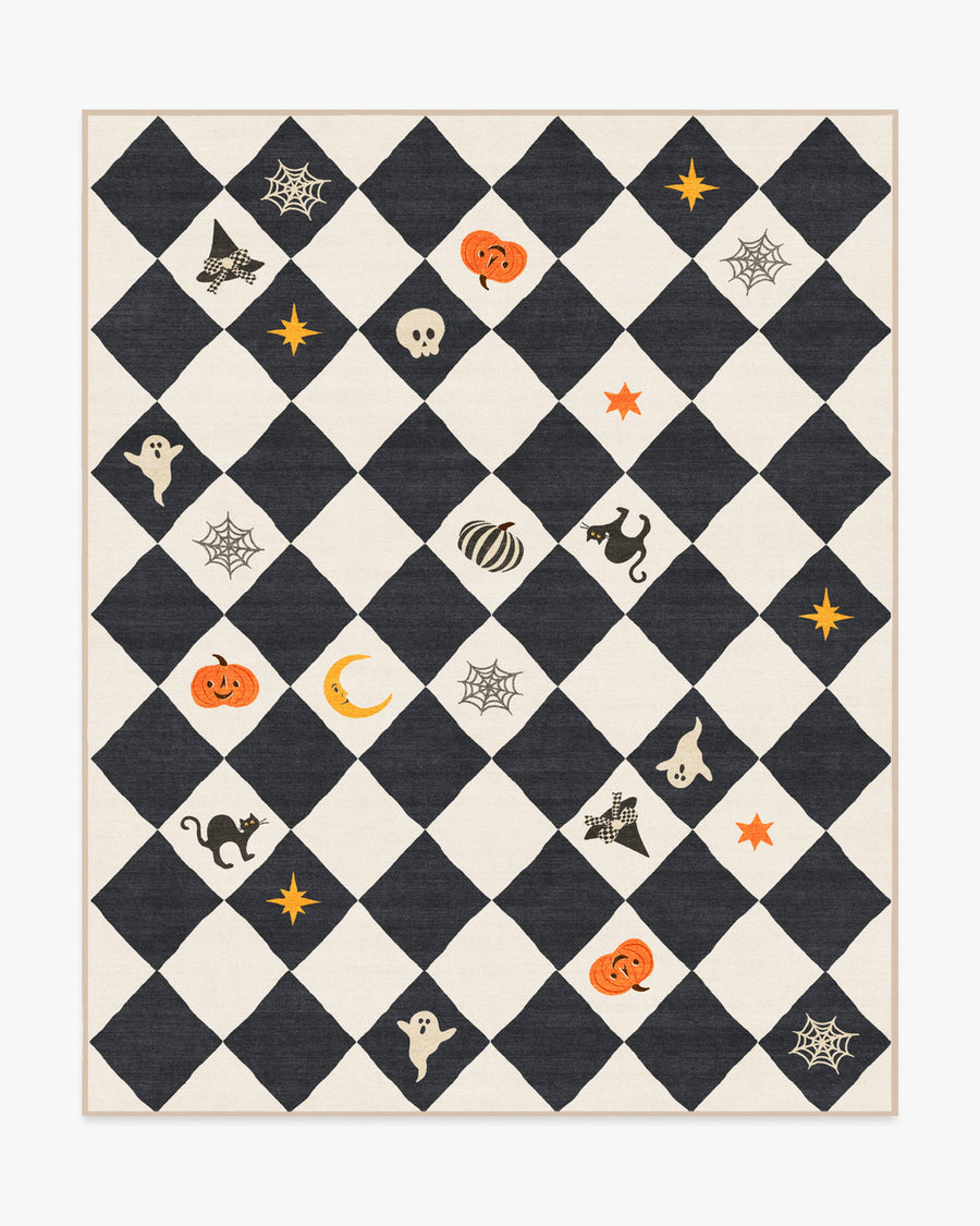 Halloween Harlequin — Halı, Fildişi Antrasit, AREA, beyaz zemin, 8x10