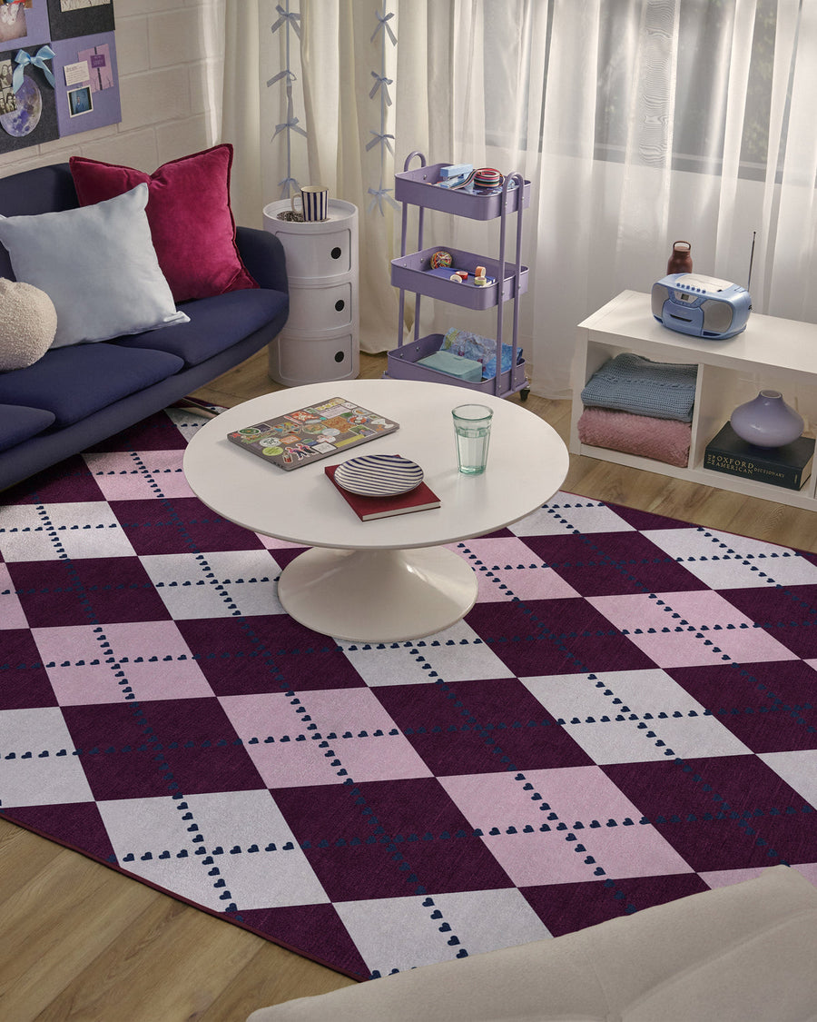 143 Argyle — Halı, Bordo Pembe, AREA, yaşam alanı, 6x9