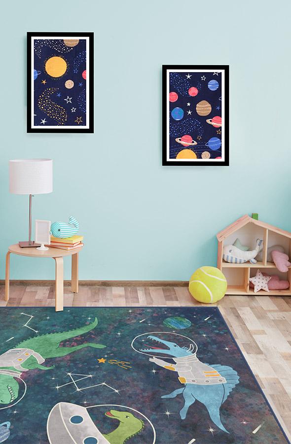 Dinosaurs In Space — Halı, Yeşil, AREA, yaşam alanı, 8x10