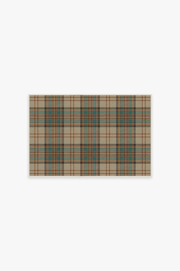 Dress Stewart Tartan — Halı, Haki, AREA, beyaz zemin, 2x3