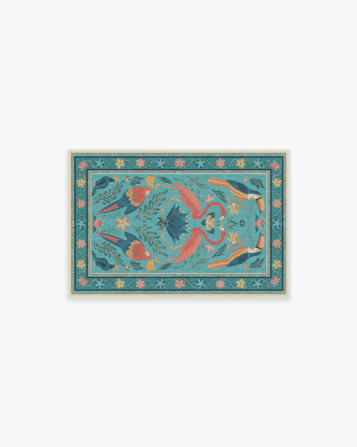 Birds Of A Feather — Halı, Su Yeşili, AREA, beyaz zemin, 2x3
