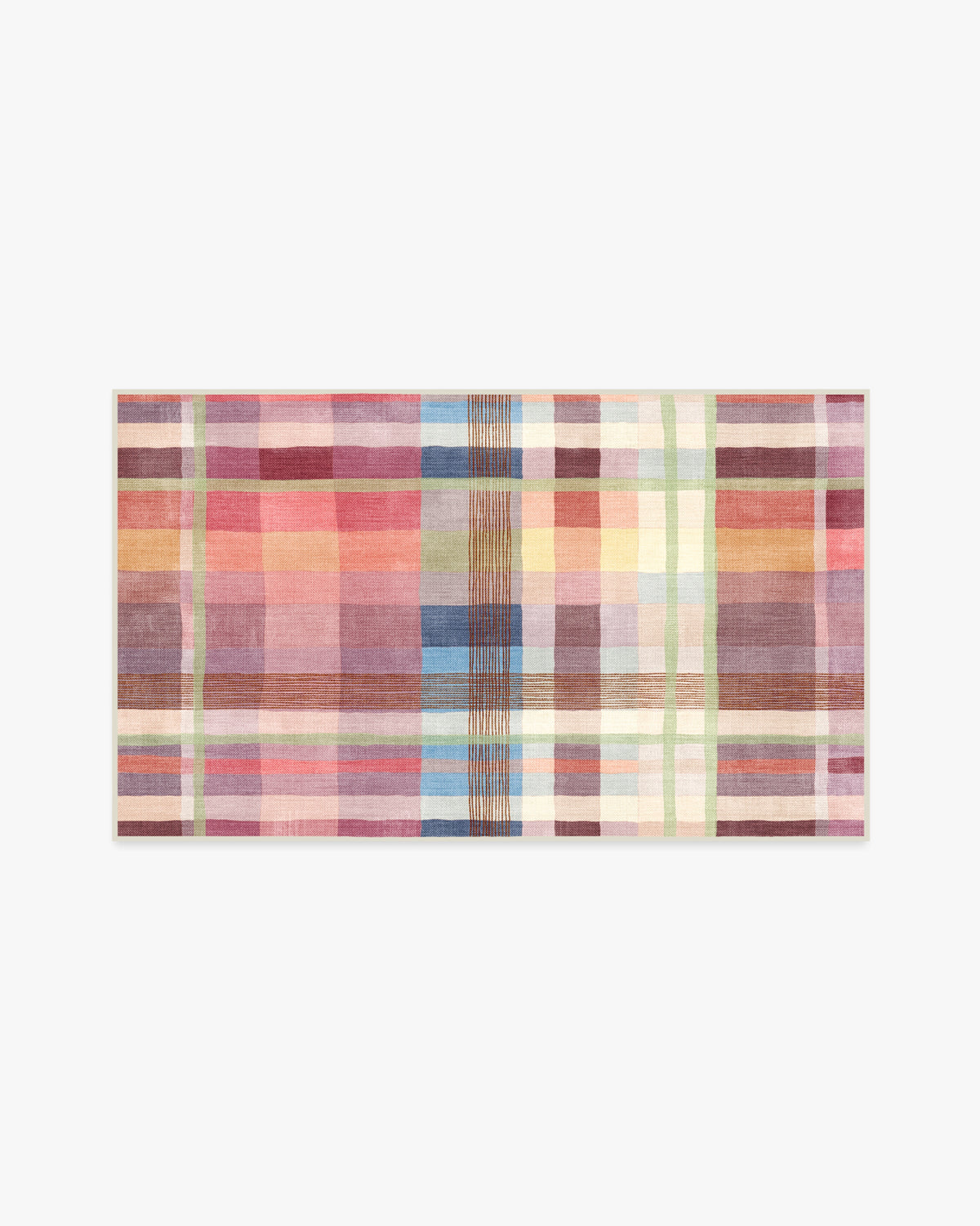 Margot Plaid Berry — Halı, Çok Renkli, AREA, beyaz zemin, 3x5