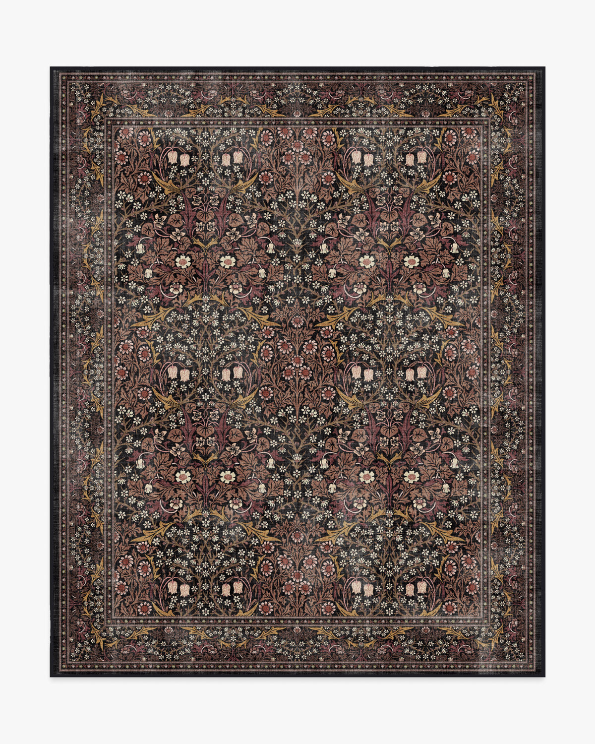 Morris And Co Blackthorn — Halı, Antrasit Kehribar, AREA, beyaz zemin, 8x10