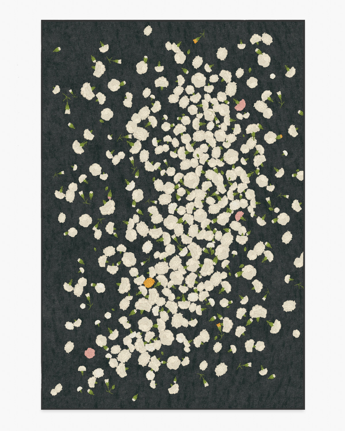 Fluttering Carnations — Halı, Antrasit Fildişi, AREA, beyaz zemin, 6x9
