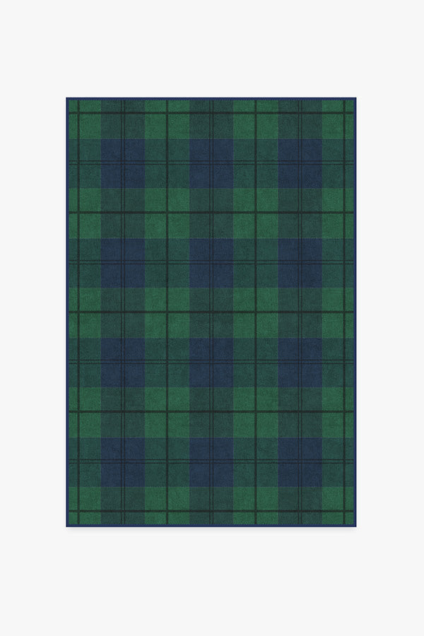 Buffalo Plaid — Halı, Plaid Yeşil ve Mavi, AREA, beyaz zemin, 4x6