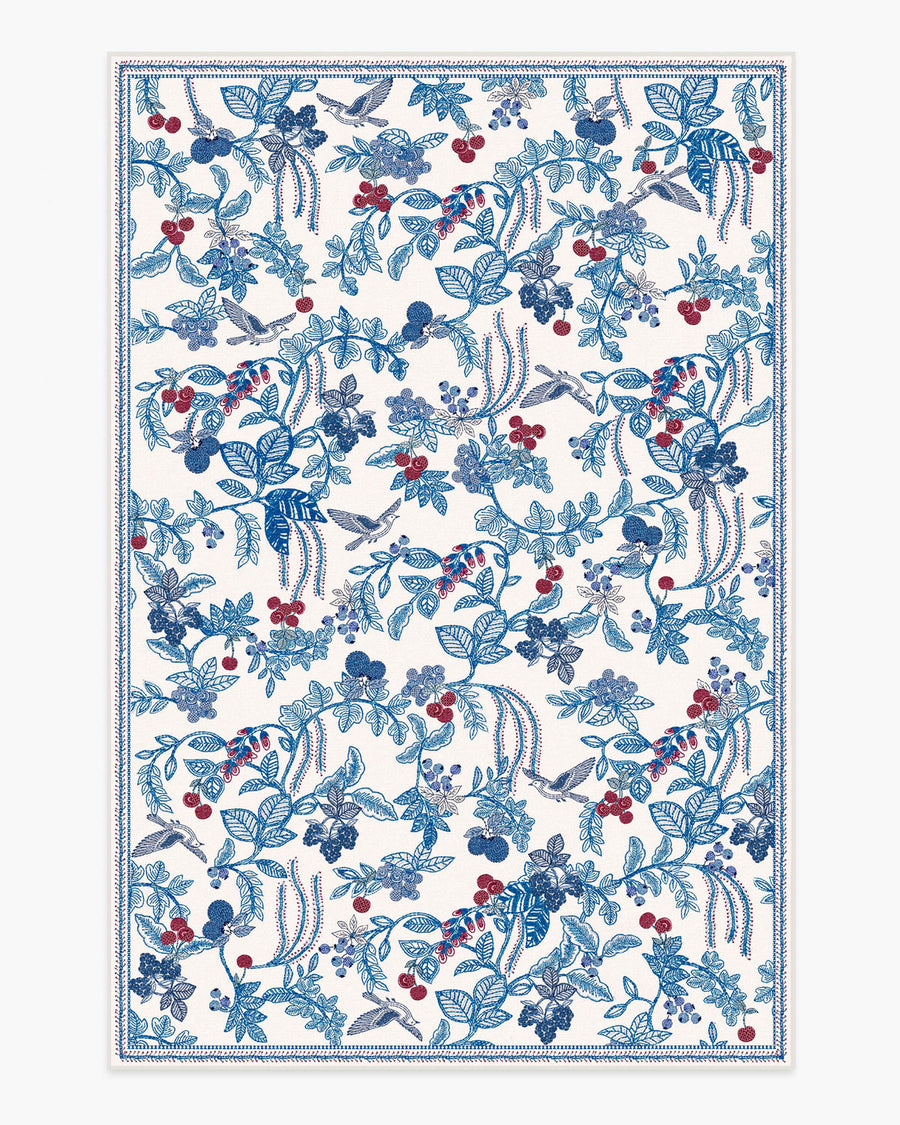 Heidi — Halı, Mavi ve Cherry Kırmızı, AREA, beyaz zemin, 6x9