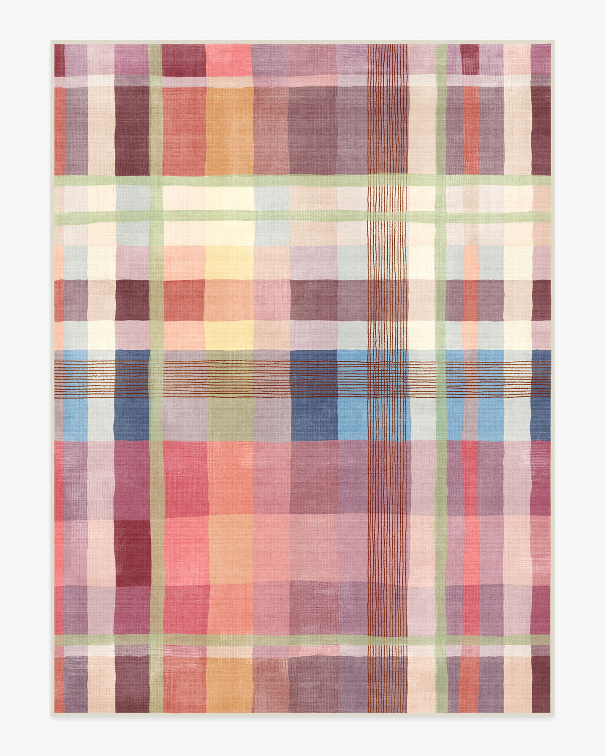 Margot Plaid Berry — Halı, Çok Renkli, AREA, beyaz zemin, 9x12