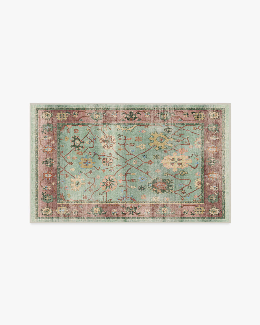 Jemima — Halı, Adaçayı Yeşil ve Kırmızı, AREA, beyaz zemin, 3x5