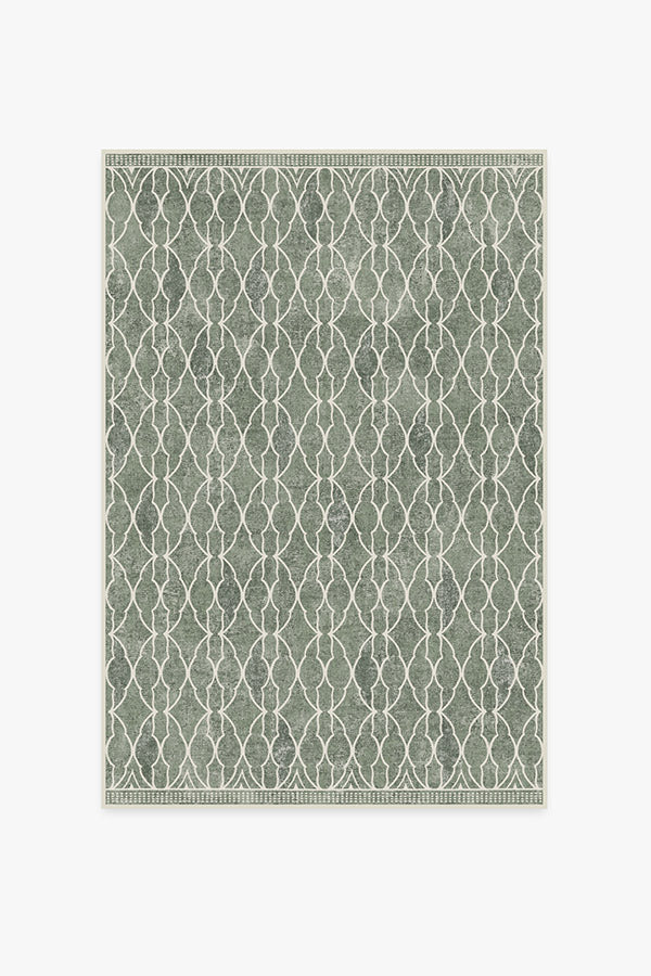 Grogu Trellis — Halı, Adaçayı Yeşili, AREA, beyaz zemin, 4x6
