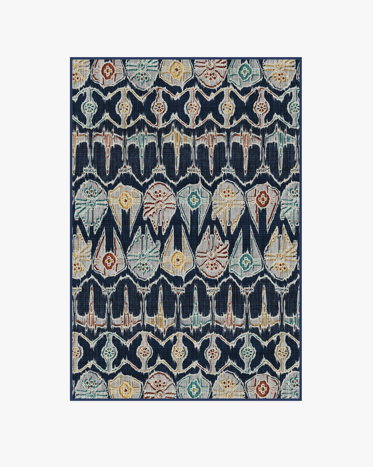 Corellian Ikat — Halı, Lacivert, AREA, beyaz zemin, 4x6