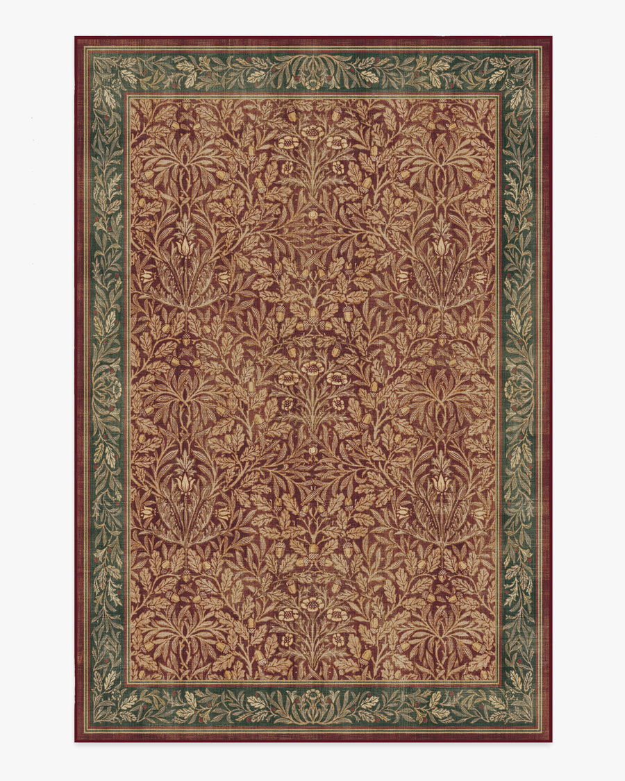 Morris And Co Acorn — Halı, Kehribar Kırmızı, AREA, beyaz zemin, 6x9