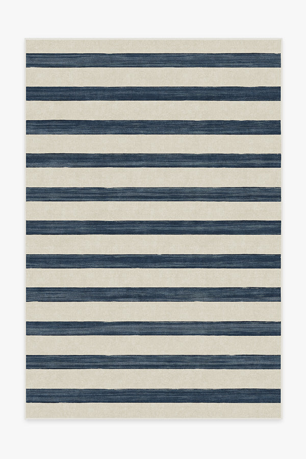 Sumi Sailor Stripe — Halı, Lacivert, AREA, beyaz zemin, 6x9