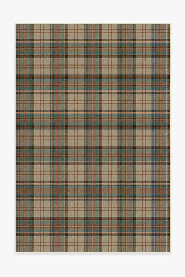 Dress Stewart Tartan — Halı, Haki, AREA, beyaz zemin, 6x9