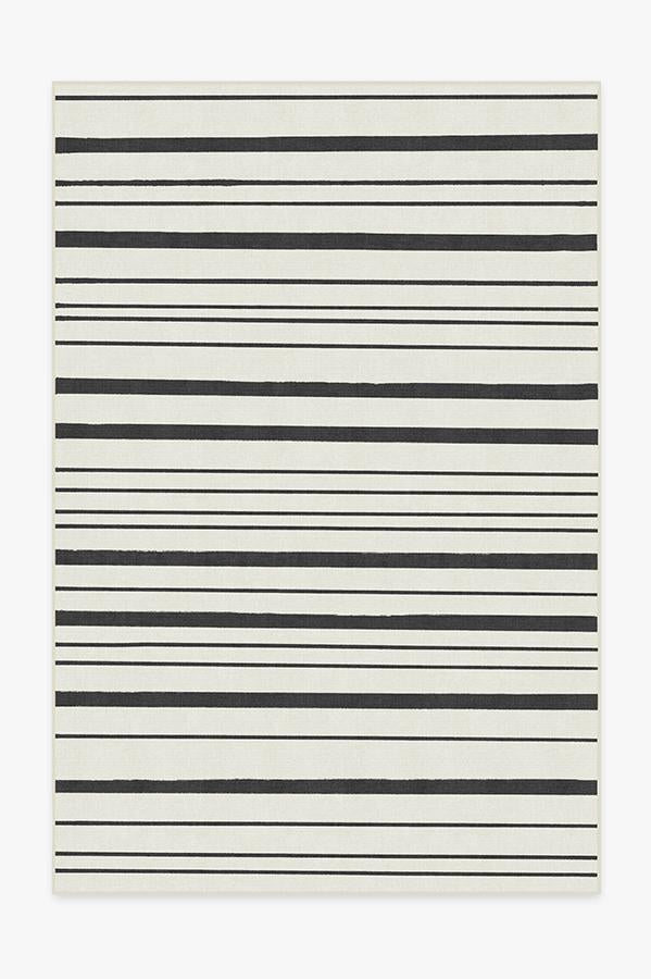 Hudson Stripe — Halı, Siyah, AREA, beyaz zemin, 6x9