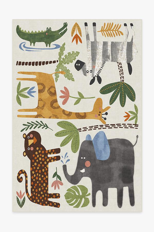 Jungle Safari — Halı, Çok Renkli, AREA, beyaz zemin, 6x9