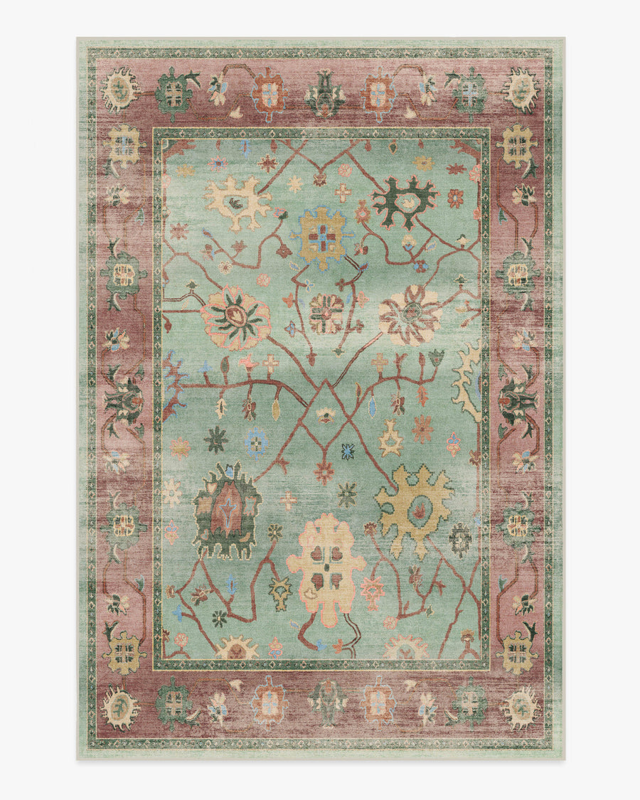Jemima — Halı, Adaçayı Yeşil ve Kırmızı, AREA, beyaz zemin, 6x9
