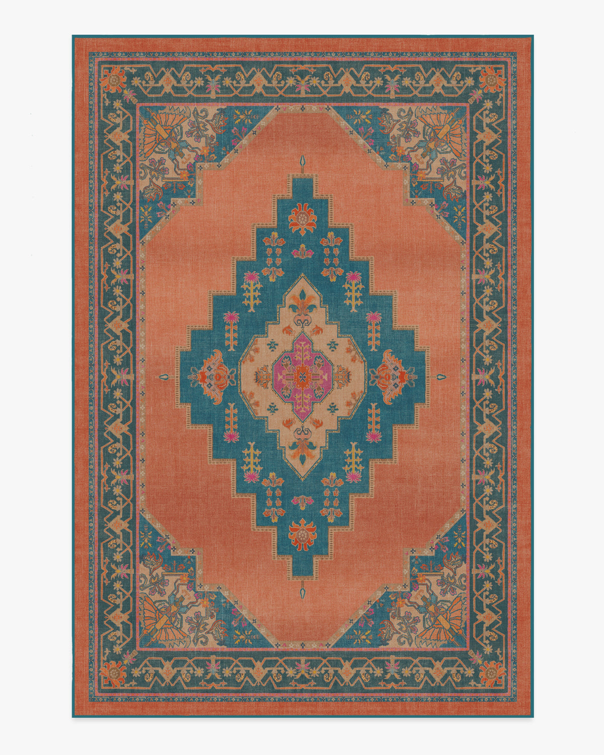 Sunset Bazaar Tropic — Halı, Mercan, AREA, beyaz zemin, 6x9