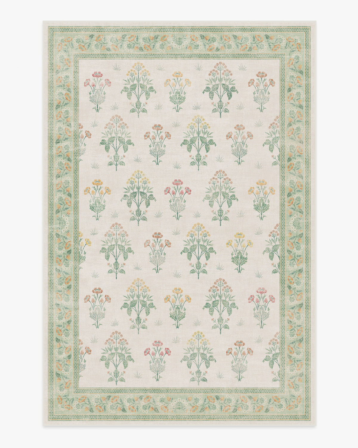 Morris And Co Meadow Sweet — Halı, Fildişi Yeşil, AREA, beyaz zemin, 6x9