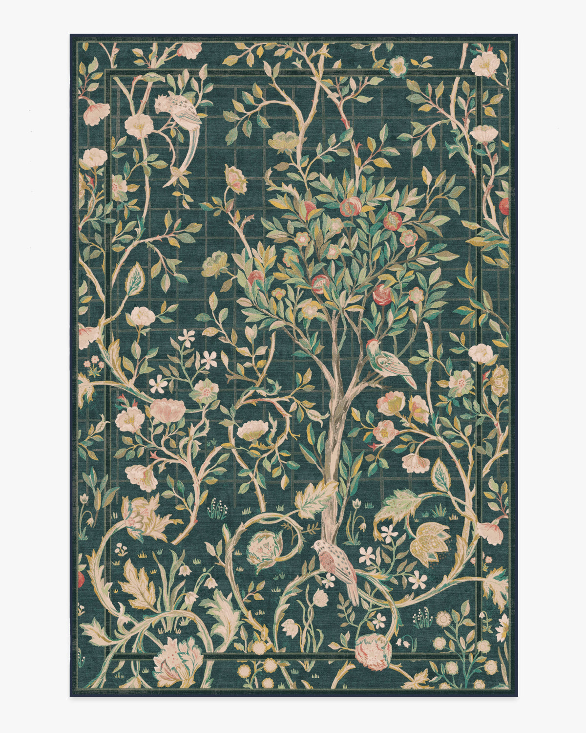 Morris And Co Melsetter — Halı, Turkuaz Yeşil, AREA, beyaz zemin, 6x9