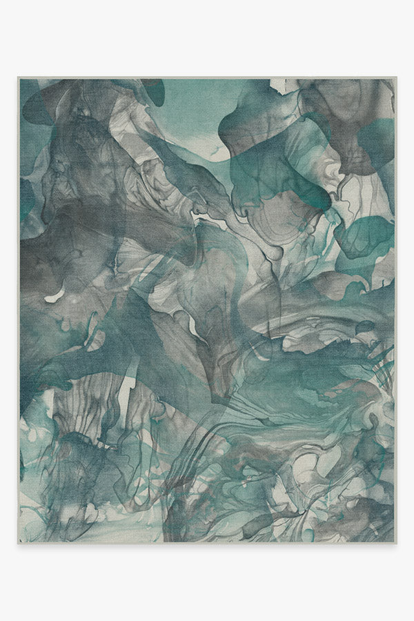 Aurora — Halı, Turkuaz Gri, AREA, beyaz zemin, 8x10