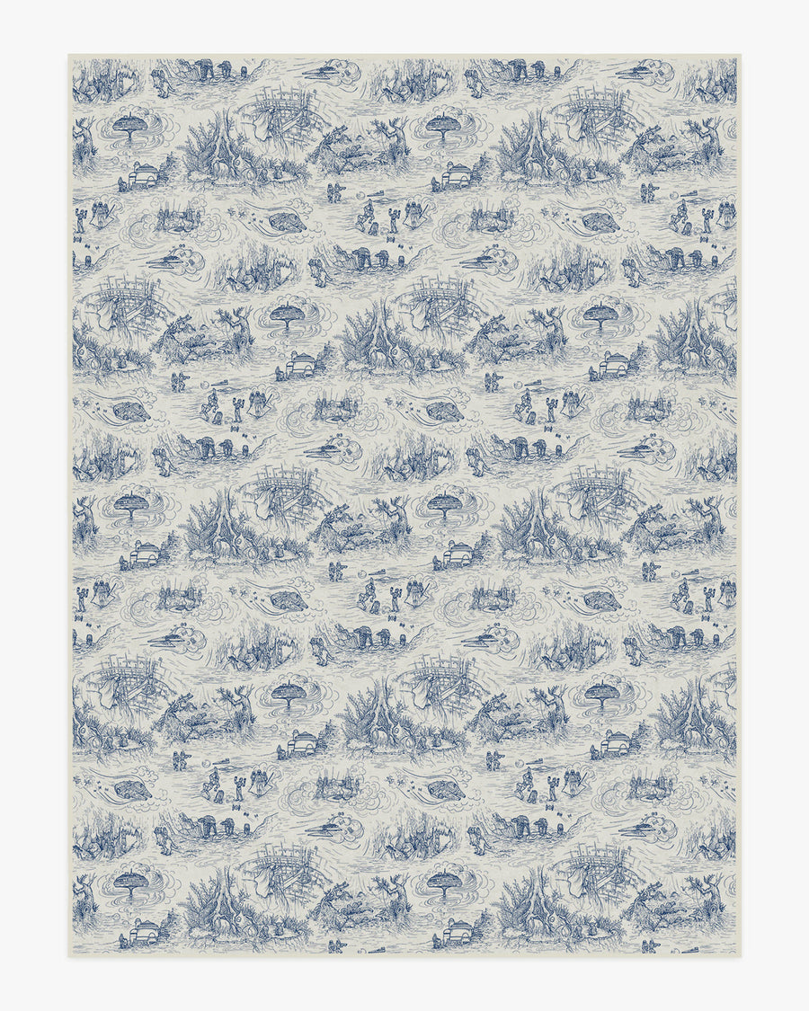 Toile — Halı, Mavi, AREA, beyaz zemin, 9x12